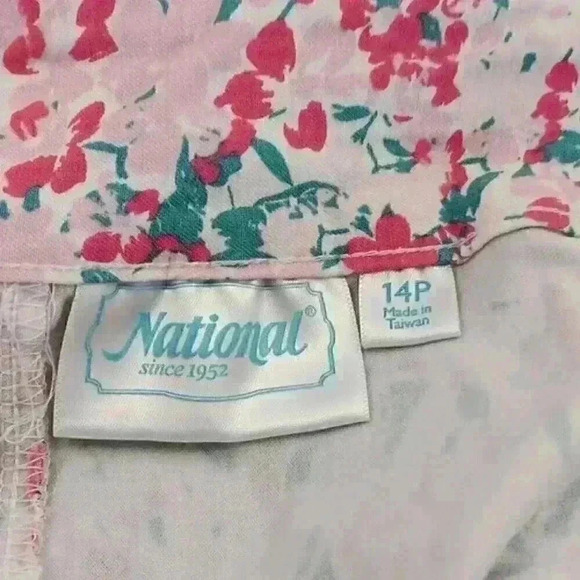 "National Since 1952 "Pull-on Capri Pink Floral Notched‎ Ankle Pockets SZ 14P - Picture 9 of 9